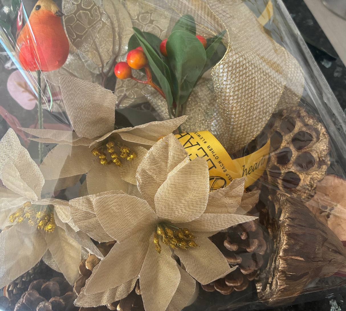 14" Real Fir Christmas Wreath - Plain or with Decorating Kit